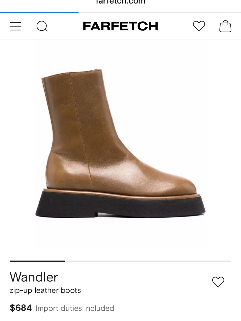 Wandler rosa boots brown/cognac size flatform